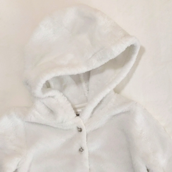 child of mine fluffy white fleece hoodie sweatshirt 24 months baby toddler girls - Picture 2 of 6